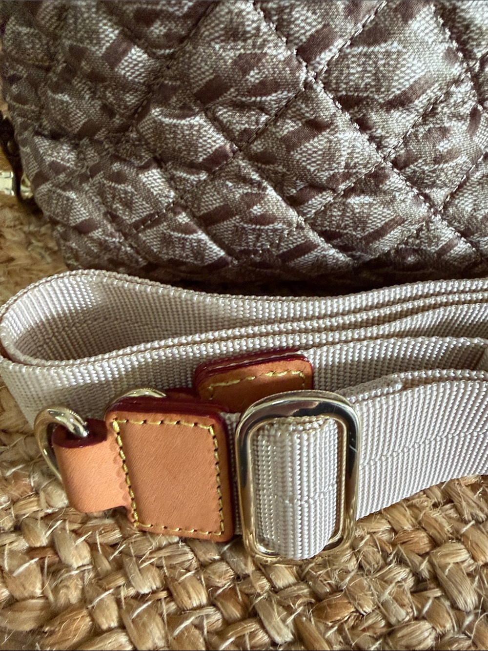 MZ Wallace Logo Brown luggage look Print Quilted Micro Sutton - Picture 3 of 9